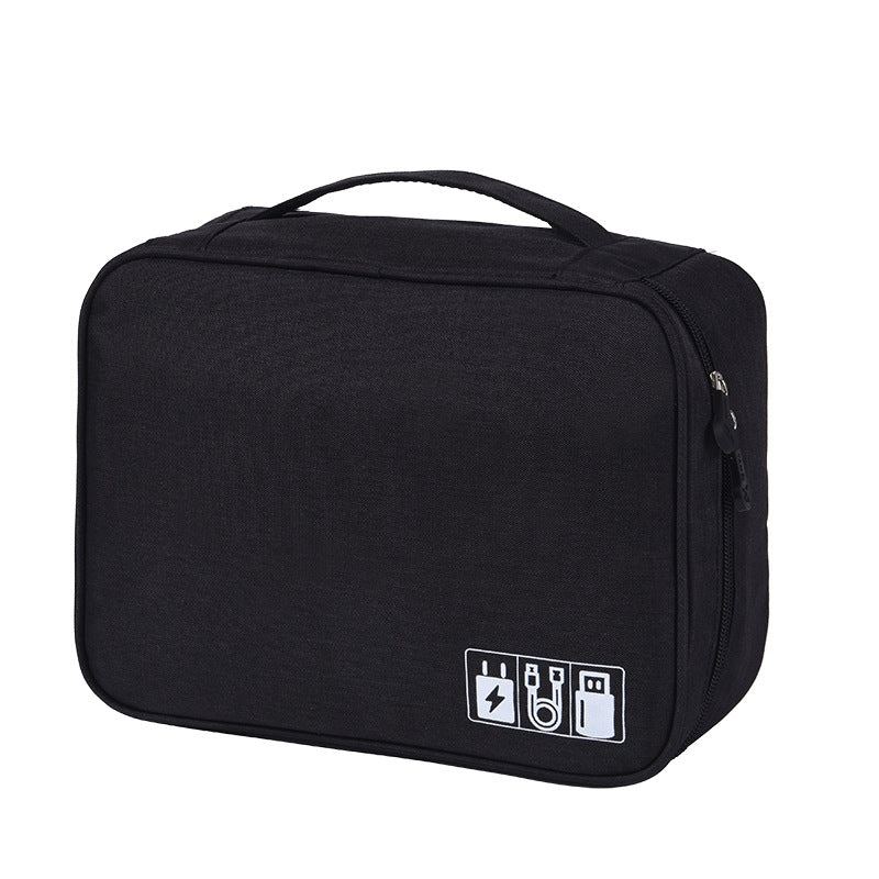 Seagull Nylon Tech Organizer Case – Two-Layer Electronic Gadget Storage Bag for Hard Drives, Cables, Pen Drives & Travel Accessories, 24×18×10 cm