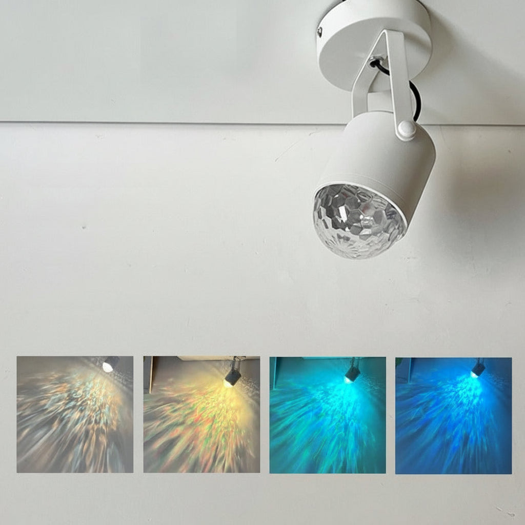 Water Ripple Wall Lamp – Rotating Sunset Ambient Night Light with Moving Shadow Effect for Bedrooms, Streaming Backgrounds and Mood Decor