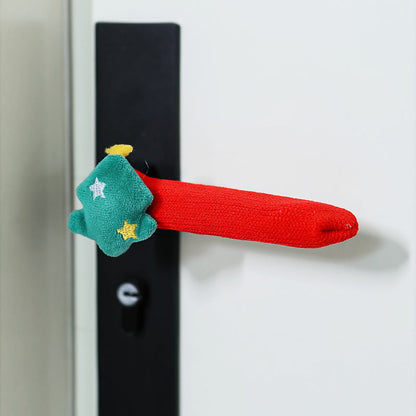 Christmas Door Handle Covers – Soft Hanging Santa and Snowman Bell Decorations for Home Entryways, Festive Accessories for Holiday Spirit