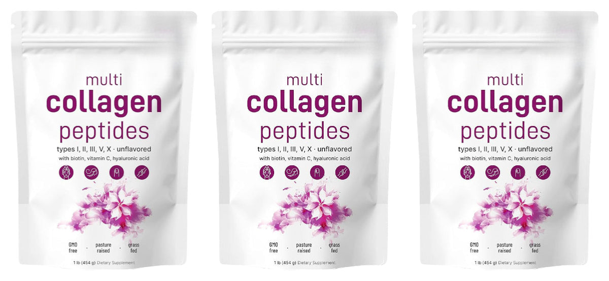 Multi Collagen Peptides Powder – Hydrolyzed Protein Blend with Types I, II, III, V and X for Convenient Daily Collagen Supplementation