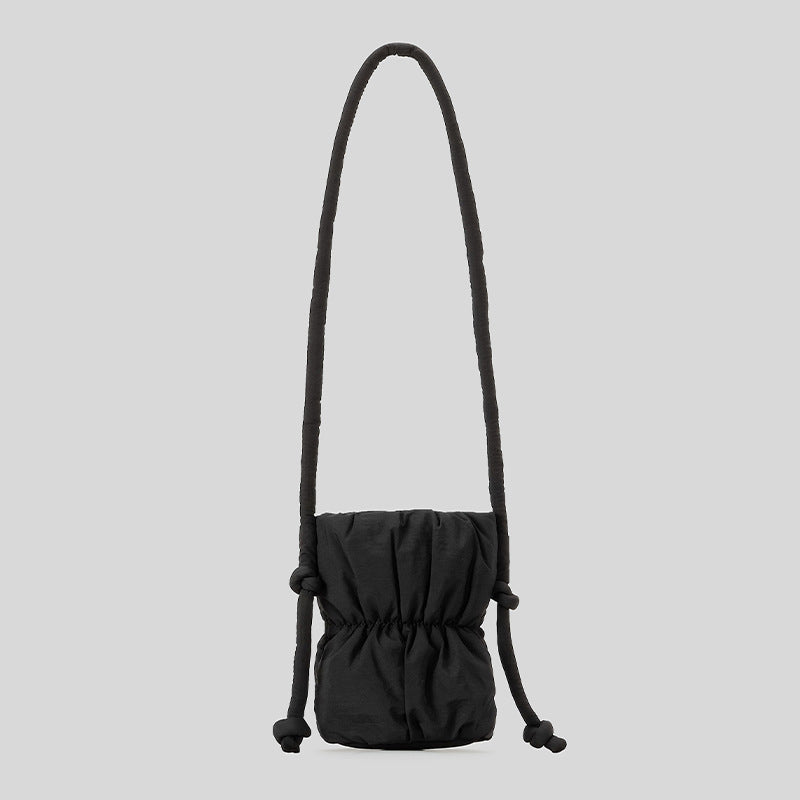 Fashion Ruched Puffer Bucket Bag – Designer Padded Women’s Shoulder Bag, Casual Nylon Crossbody Purse for Daily Wear & Cute Phone Storage