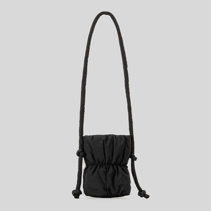Fashion Ruched Puffer Bucket Bag – Designer Padded Women’s Shoulder Bag, Casual Nylon Crossbody Purse for Daily Wear & Cute Phone Storage