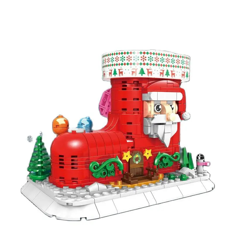 Winter Village Christmas House Building Blocks – Creative ART House Model Set for Kids, DIY Bricks Christmas Gift & Holiday Display