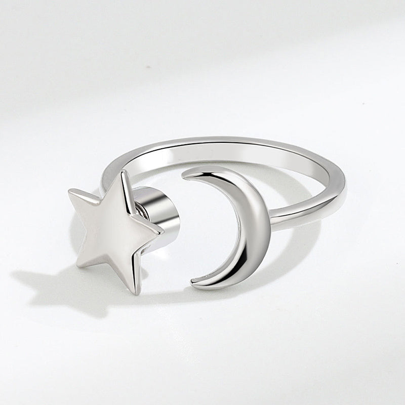 Anti-Stress Sunflower Spinner Ring – Stainless Steel Anxiety Fidget Jewelry for Women with Rotating Sun Star Design Christmas Gift.