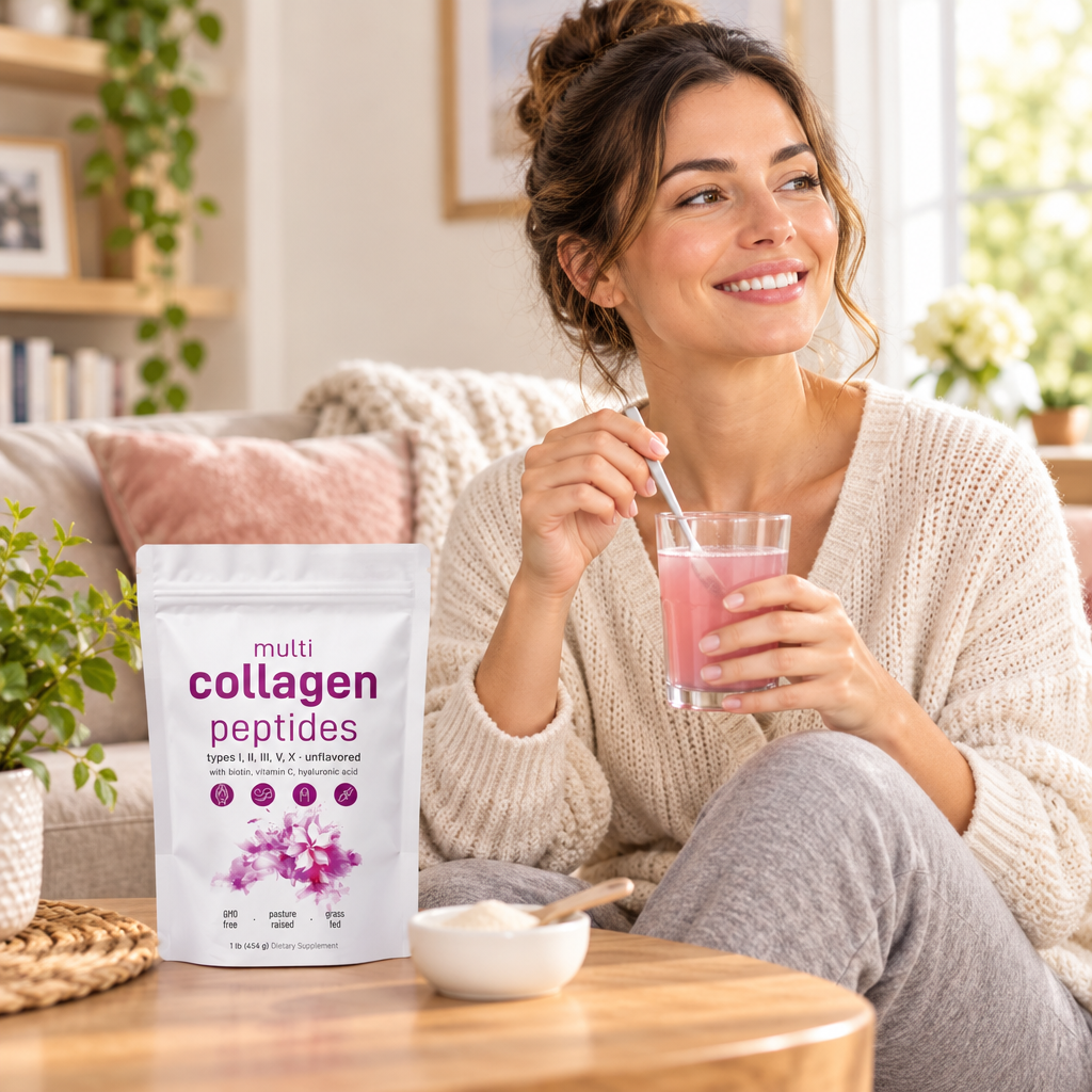 Multi Collagen Peptides Powder – Hydrolyzed Protein Blend with Types I, II, III, V and X for Convenient Daily Collagen Supplementation