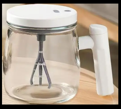 Portable Electric Self-Stirring Coffee Mug – 400ml High-Speed Glass Mixer for Juices, Protein Shakes, Milk & Home Office Drinks