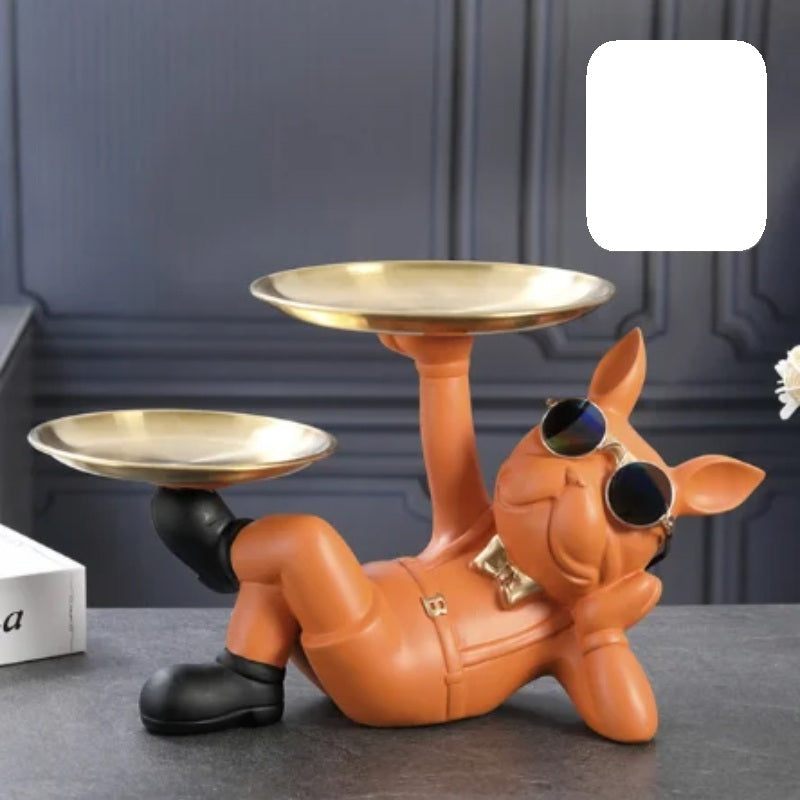 Cool Bulldog Figurine Statue - Decorative Dog Sculpture for Living Room, Office or Bedroom with Bold Personality & Charm