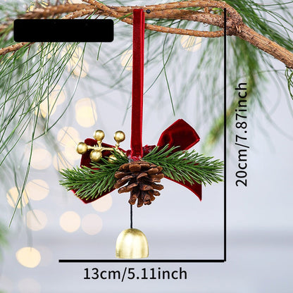 Christmas Bell Wreath Pendant – 11×20cm New Year Tree Hanging Decoration for Festive Atmosphere, Parties & Holiday Home Decor