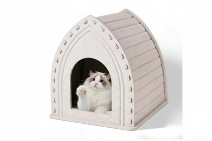 Multi-Function Detachable Cat House – Two-Storey Indoor Kitty Condo with Washable Cushioned Bed for Kittens and Multiple Small Pets