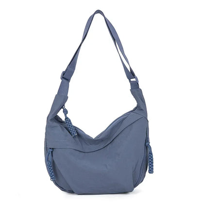 Trendy Soft Cloth Women’s Shoulder Bag – Solid Color Casual Hobo Handbag with Large Capacity, Lightweight Crossbody Style for Students, Daily Use & Travel