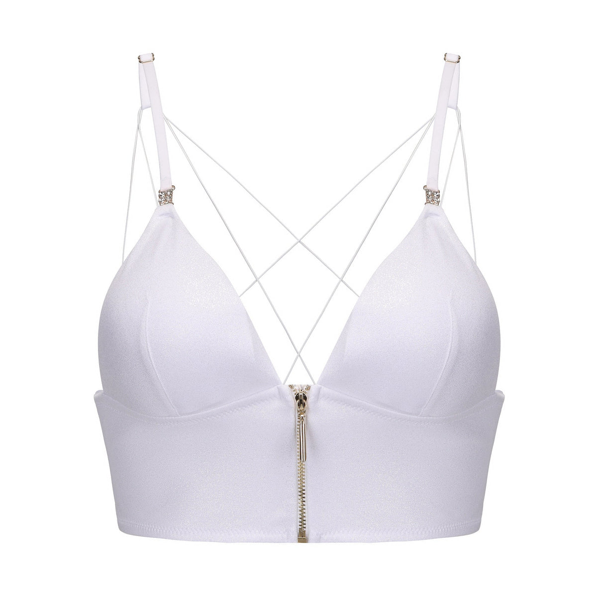 French Triangle Cup Seamless Bra – Beautiful Back Design with Thin Straps, Front Closure, and Smooth Everyday Comfort