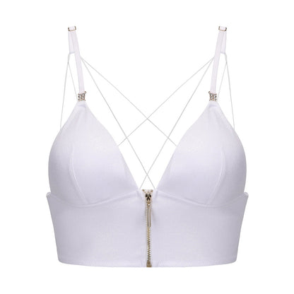 French Triangle Cup Seamless Bra – Beautiful Back Design with Thin Straps, Front Closure, and Smooth Everyday Comfort