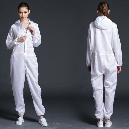Unisex Hooded Cleanroom Coveralls – Dust-Proof Anti-Static One-Piece Work Uniform for Clean Environments, Protective Tasks and Professional Workplace Wear