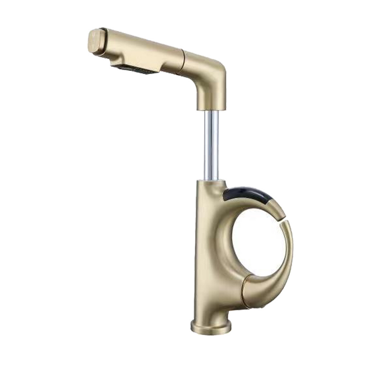 LED Temperature Display Kitchen Faucet – Mechanical Arm Mixer with Pull-Out Sprayer, Adjustable Height and Dual Water Modes for Modern Sinks
