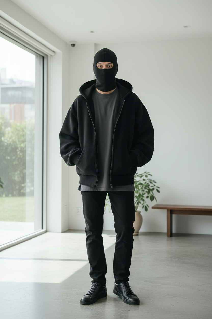 Unisex Windproof Double Hood Sweatshirt – Full Zip Loose Streetwear Coat for Autumn Winter, Casual Layering and Cold Weather Protection