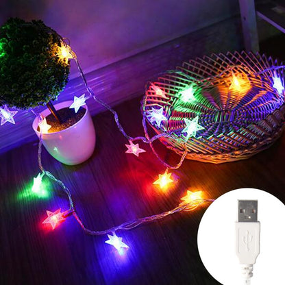 Outdoor Waterproof Garland LED Star Fairy Lights – String Lights for Christmas Trees, Weddings, Parties, Terraces, and Garden Holiday Decorations