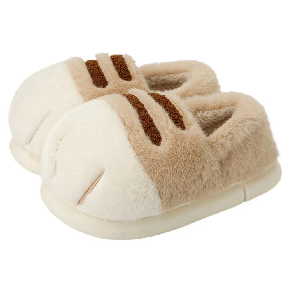 Furry Non-Slip  Adorable Kitty Claw Slippers – Women’s Indoor & Outdoor Slides, Warm Plush Cat Paw Mules for Cozy Home Comfort