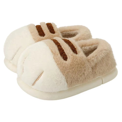 Furry Non-Slip  Adorable Kitty Claw Slippers – Women’s Indoor & Outdoor Slides, Warm Plush Cat Paw Mules for Cozy Home Comfort