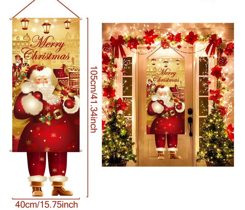 Christmas Hanging Flag Banner -Festive Doorway Decoration for Home, Vibrant Xmas Ornament for Navidad, New Year Celebrations and Winter Holiday Styling