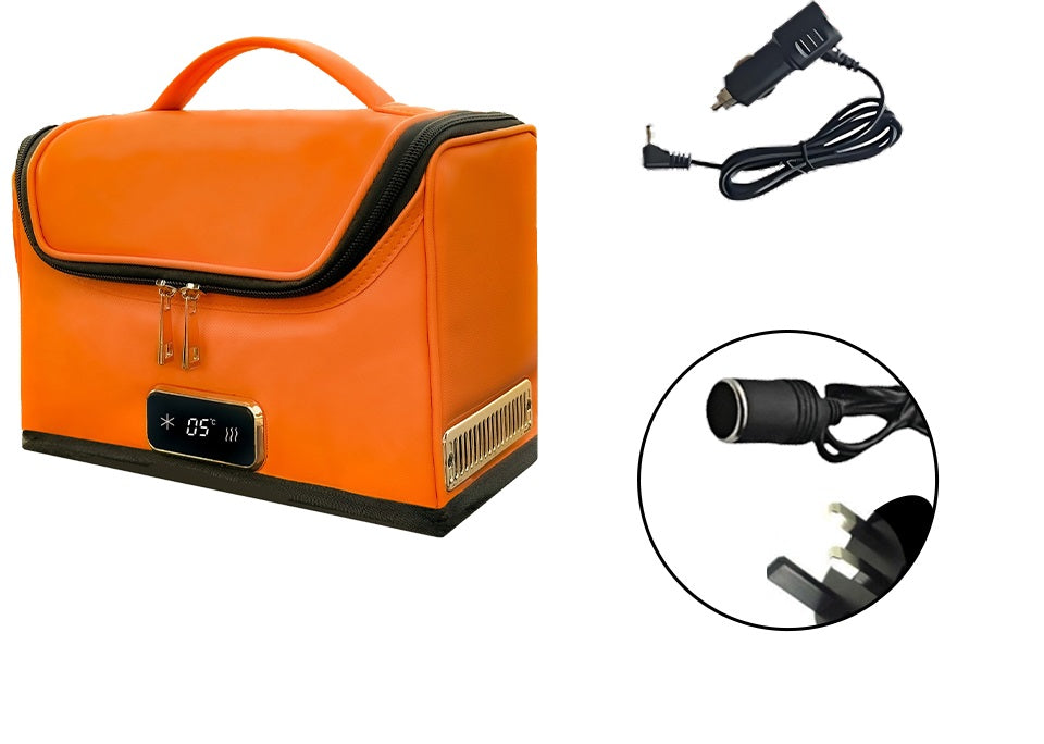Portable Electric Car Cooler Bag – 12V/220V Soft-Sided Refrigerator Lunch Box for Camping and Travel