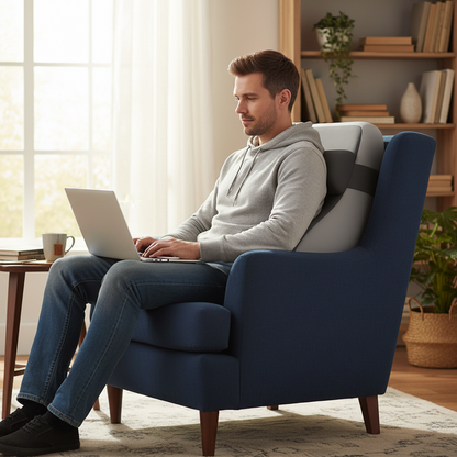 XL Reading Pillow – Ergonomic Wedge Back Support Cushion with Side Pockets, Washable Cover and Lightweight Comfort for Bed, Sofa and Lounging