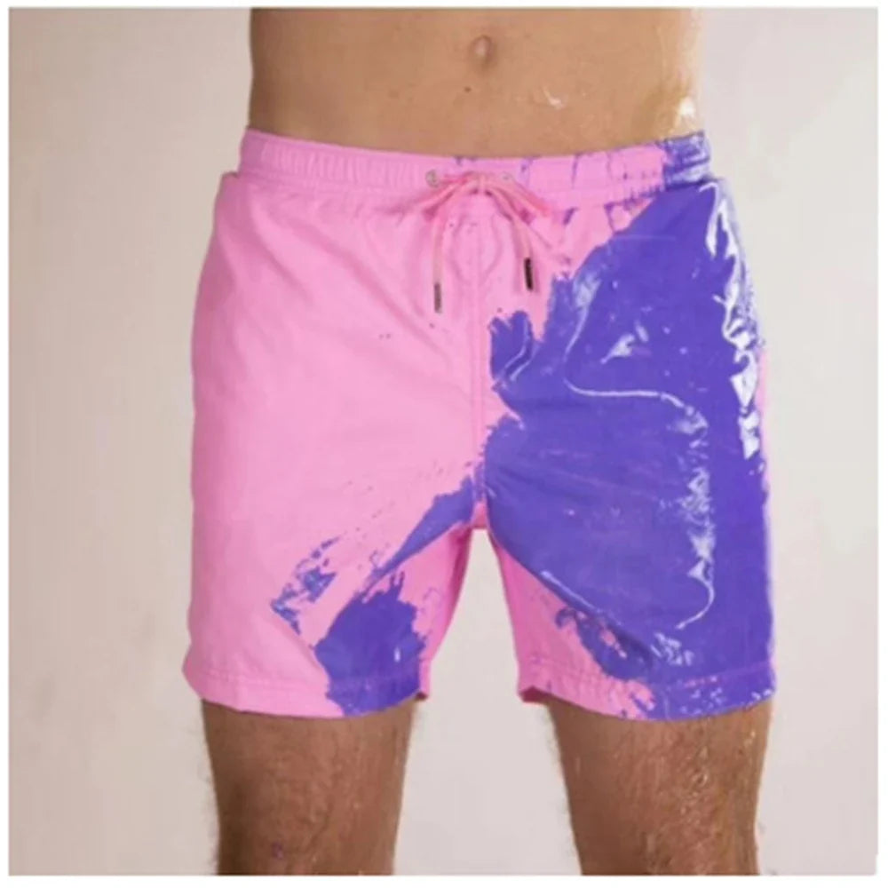 Color-Changing Beach Shorts – Temperature & Water Reactive Swimwear for Men, Perfect for Surfing & Summer Activities
