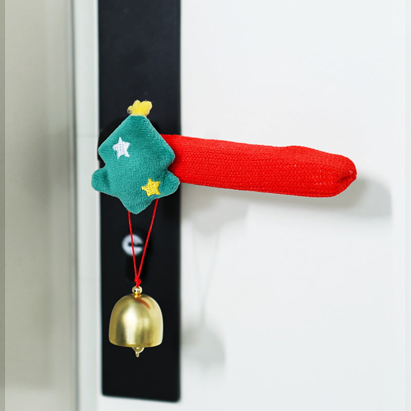 Christmas Door Handle Covers – Soft Hanging Santa and Snowman Bell Decorations for Home Entryways, Festive Accessories for Holiday Spirit