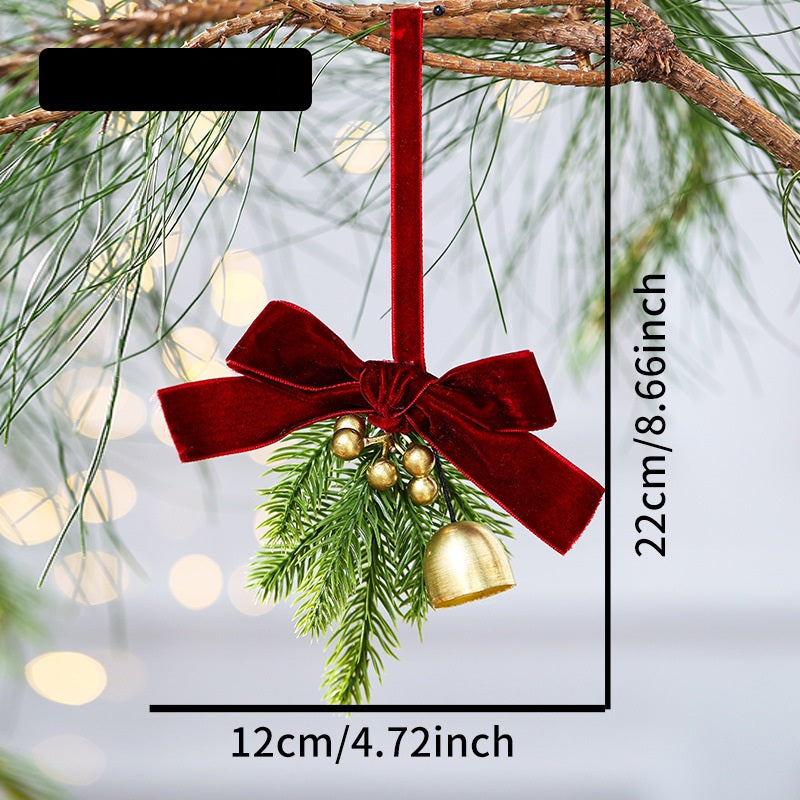 Christmas Bell Wreath Pendant – 11×20cm New Year Tree Hanging Decoration for Festive Atmosphere, Parties & Holiday Home Decor