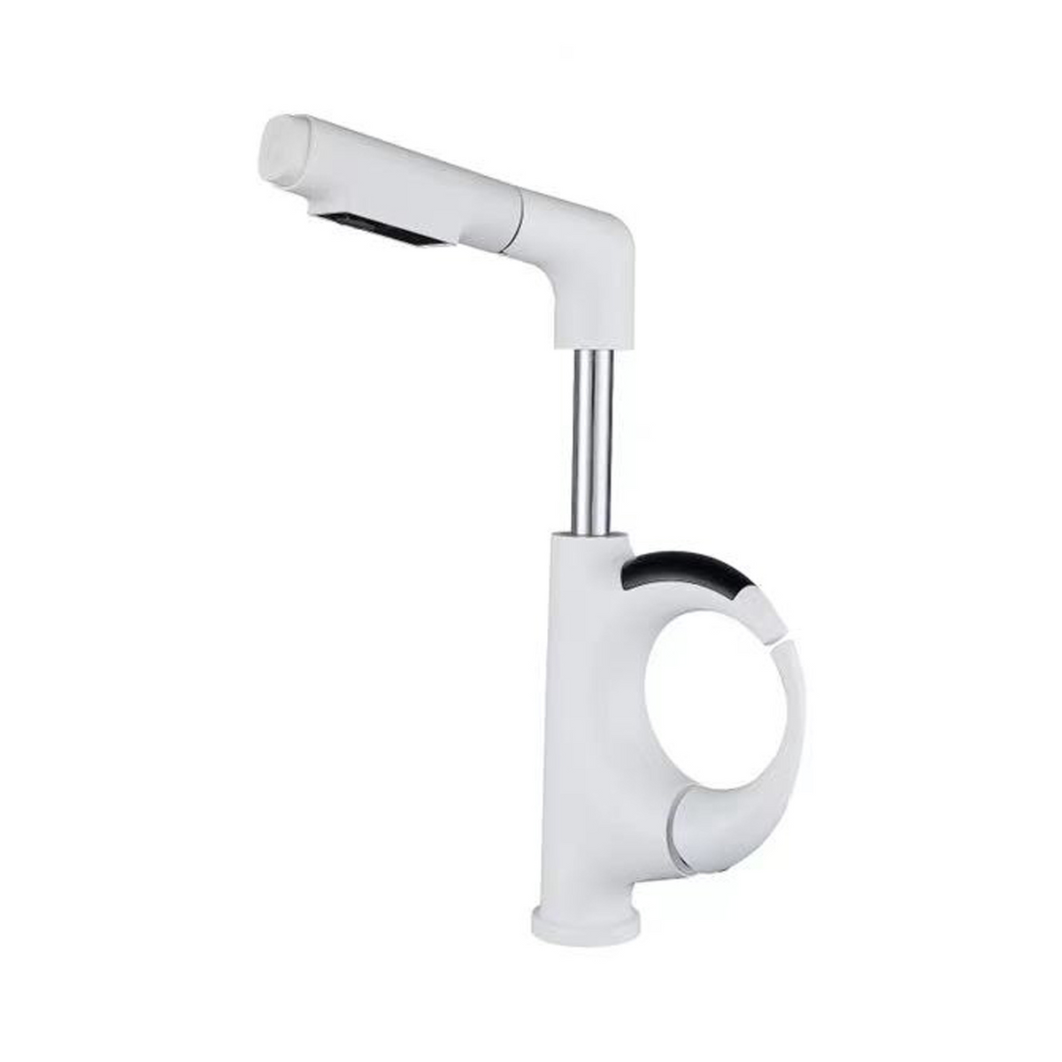 LED Temperature Display Kitchen Faucet – Mechanical Arm Mixer with Pull-Out Sprayer, Adjustable Height and Dual Water Modes for Modern Sinks