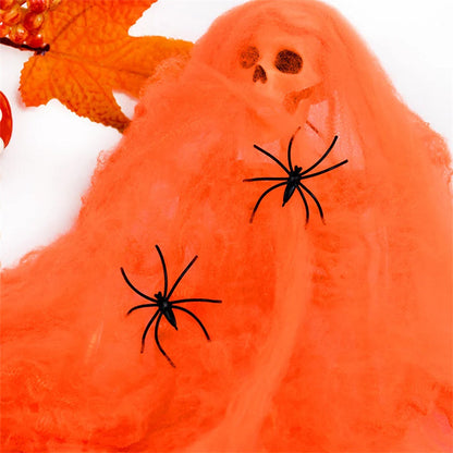 Stretchy Halloween Spider Web – Artificial White Cobweb Decoration for Haunted Houses, Scary Party Scenes, Indoor Displays and Outdoor Spooky Decor