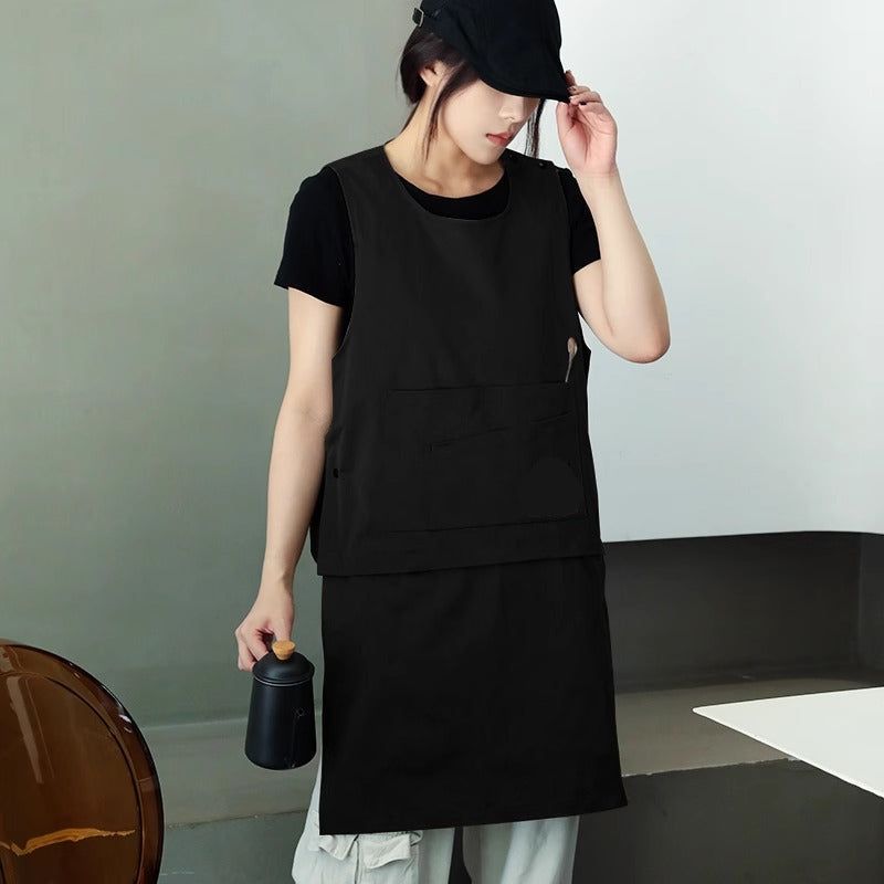 Waterproof Café & Kitchen Apron with Pockets – Stain-Resistant Detachable Work Vest for Baristas, Hairdressers, Catering & Home Chefs
