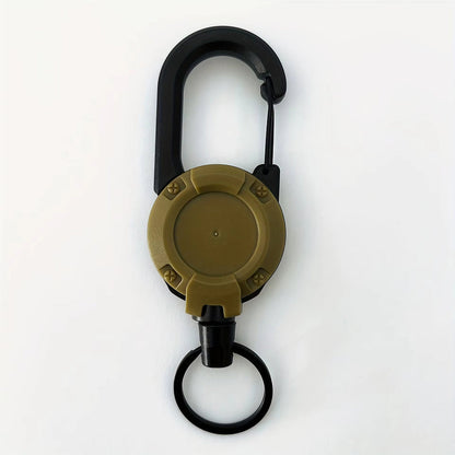 Retractable Wire Rope Keychain Holder – Anti-Theft Elastic Carabiner Hook for Backpack, Keys & Outdoor Travel Use