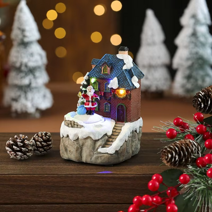 Santa & Snowman Hot Air Balloon Ornament – LED Glowing Christmas Decoration for Bedroom, Tabletop & Festive New Year Home Décor
