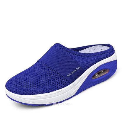 Women’s Orthopedic Air Cushion Walking Shoes – Breathable Slip-On Diabetic Wedge Sneakers with Lightweight Mesh for Comfort & Arch Support