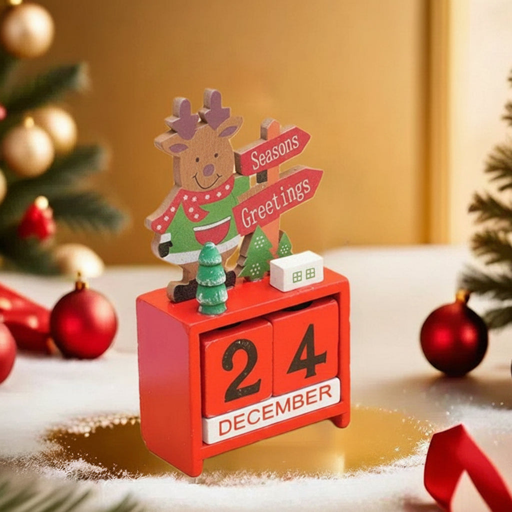 Wooden Christmas Tree Advent Calendar – Cute Desktop Countdown Ornament for Kids, Holiday Parties, Christmas Eve Gifts, and Family Festive Decorations