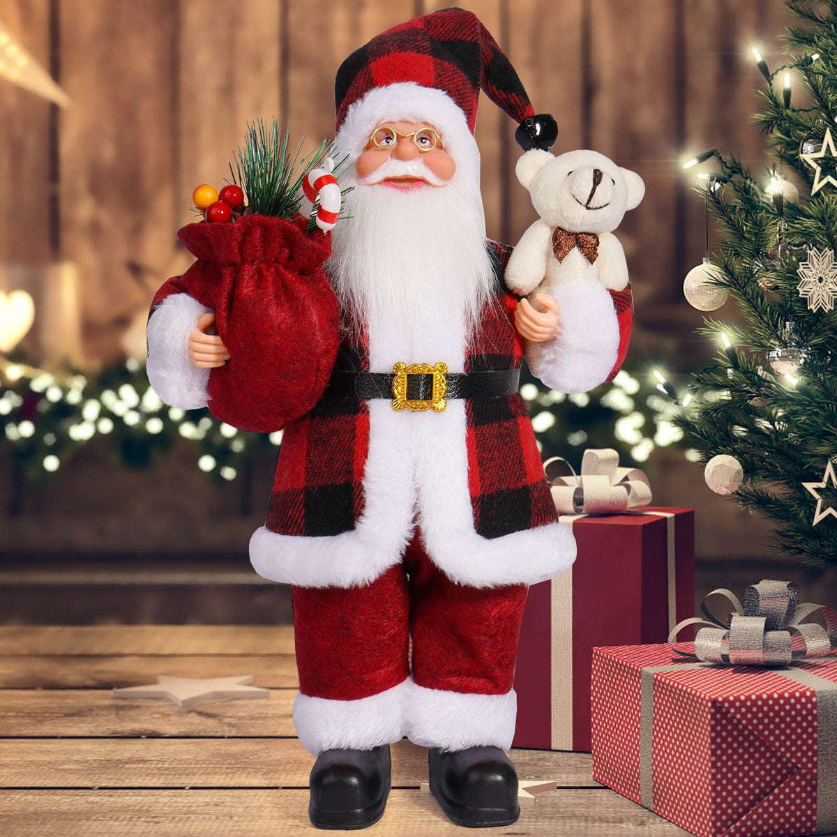 Handcrafted Santa Claus Plush Ornament – Cute Christmas Cloth Figurine for Holiday Parties, Home Decorations, Festive Displays & Winter Celebration Décor