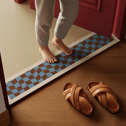 Non-Slip Bathroom Floor Mat – Water-Absorbing Diatom Mud Rug with Striped Design for Showers, Doorways and Quick-Drying Everyday Bathroom Comfort