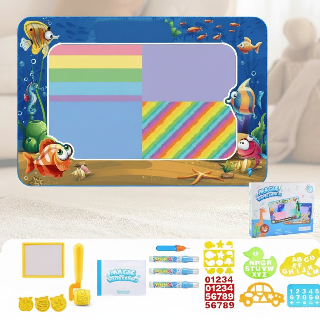 Water Doodle Drawing Mat - Reusable Educational Painting Toy for Toddlers, Creative Learning and Mess-Free Fun