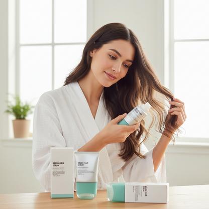 PDRN Hair Serum with Built-In Brush – Scalp Massager Formula for Stronger-Looking Roots, Daily Nourishment and Healthy Hair-Care Maintenance