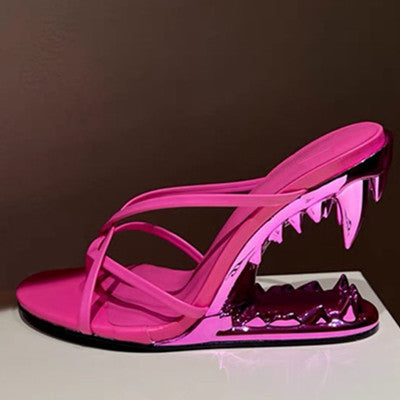 Women Pointed Toe Heels - Sexy Metal Detail Sandals with Luxury Design, Elegant Party Shoes for Women Fashion