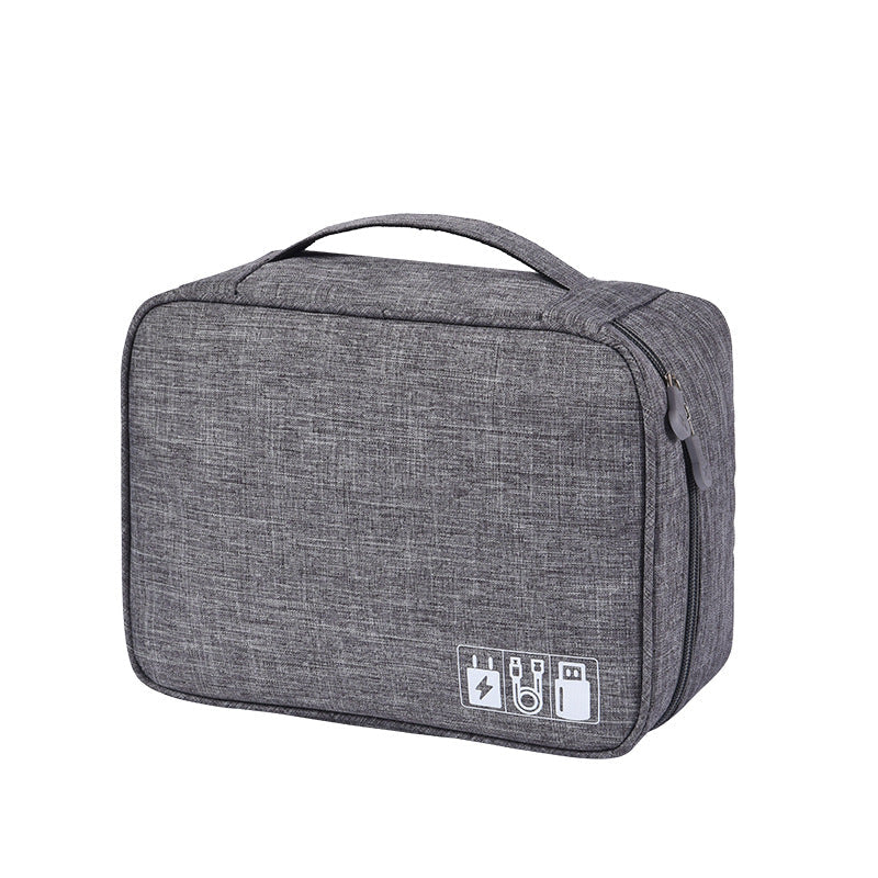 Seagull Nylon Tech Organizer Case – Two-Layer Electronic Gadget Storage Bag for Hard Drives, Cables, Pen Drives & Travel Accessories, 24×18×10 cm