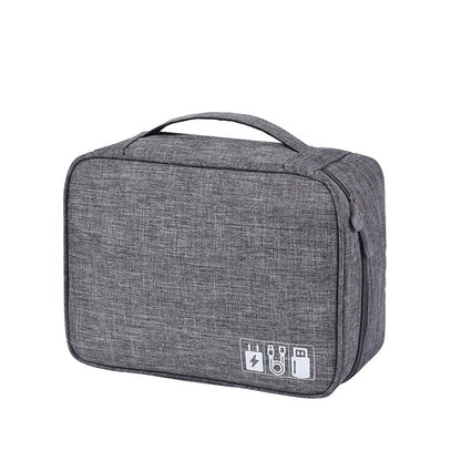 Seagull Nylon Tech Organizer Case – Two-Layer Electronic Gadget Storage Bag for Hard Drives, Cables, Pen Drives & Travel Accessories, 24×18×10 cm