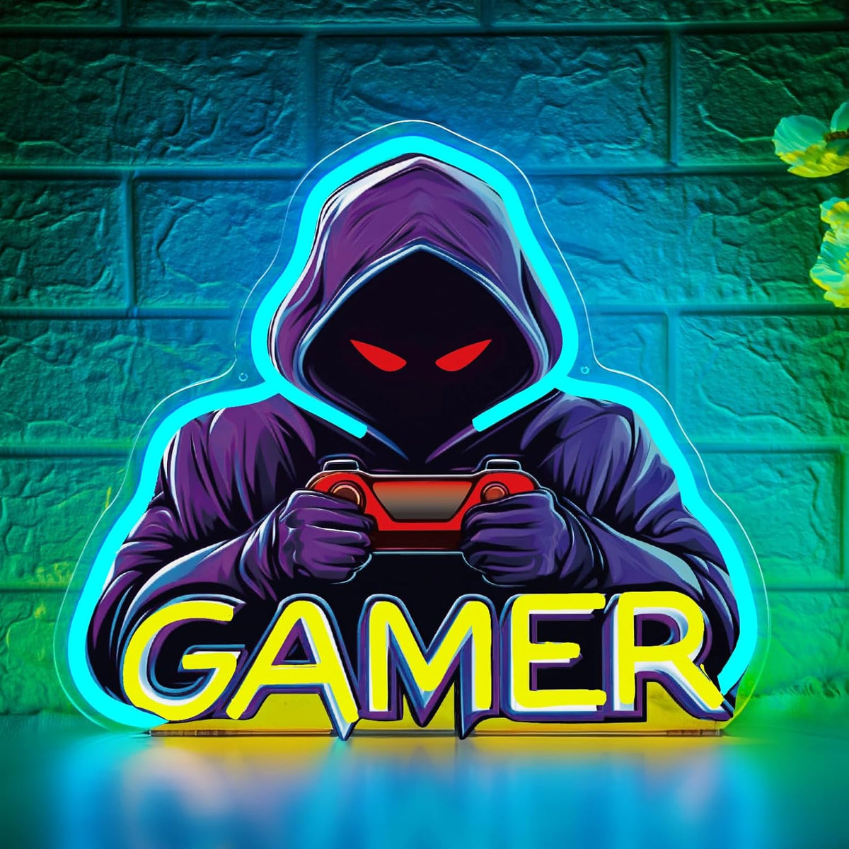 Joker Gamer Neon Sign – USB Anime LED Wall Light for Gaming Rooms, Bars, Garages and Bedrooms with Bold Character-Inspired Decor