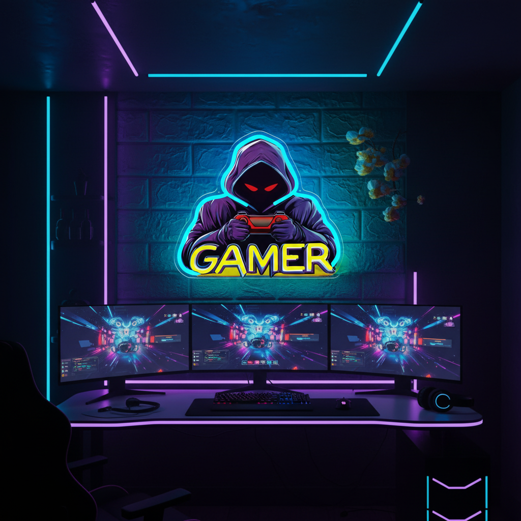 Joker Gamer Neon Sign – USB Anime LED Wall Light for Gaming Rooms, Bars, Garages and Bedrooms with Bold Character-Inspired Decor