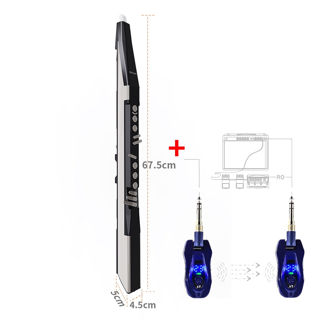 Professional Electronic Mini Saxophone - Alto Tenor Digital Flute and Clarinet with Blowpipe for Practice and Play Anywhere