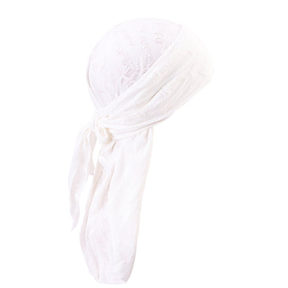 Vintage Hole Cotton Durag Headband – Long-Tail Pirate Style Bandana for Hip Hop Fashion, Cycling, and Trendy Urban Headwear