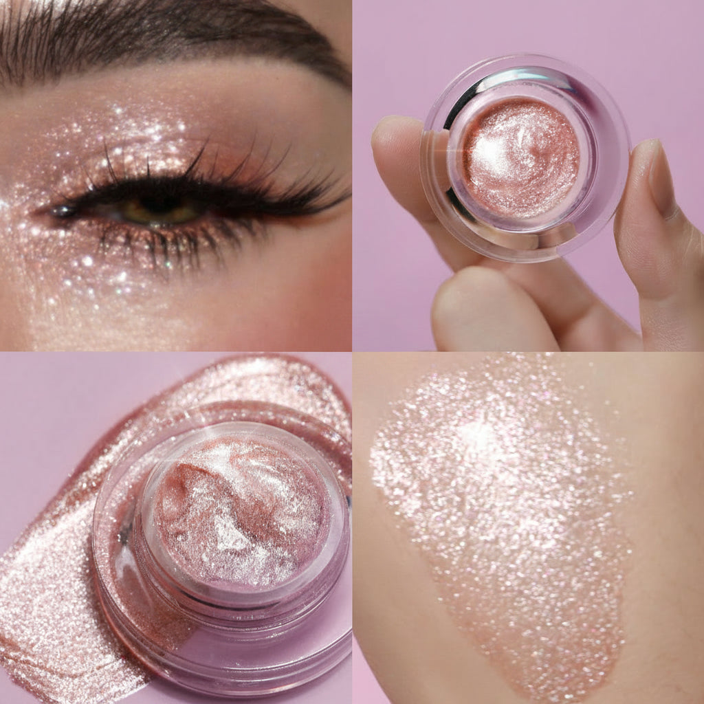 Liquid Pearlescent Highlighter Makeup - Waterproof Non Sticky Glow Enhancer for Eyes Cheeks and Radiant Party Makeup Looks