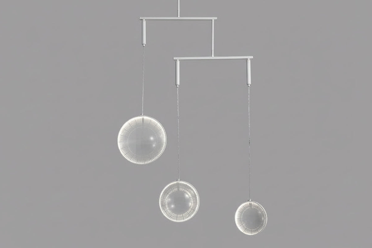 Yuji Okitsu LED Pendant Light – Round Clear Glass Designer Fixture for Hotels, Dining Rooms, Living Spaces and Modern Restaurant Interiors