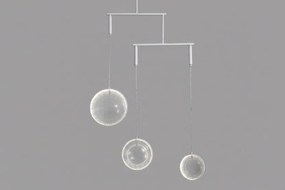 Yuji Okitsu LED Pendant Light – Round Clear Glass Designer Fixture for Hotels, Dining Rooms, Living Spaces and Modern Restaurant Interiors