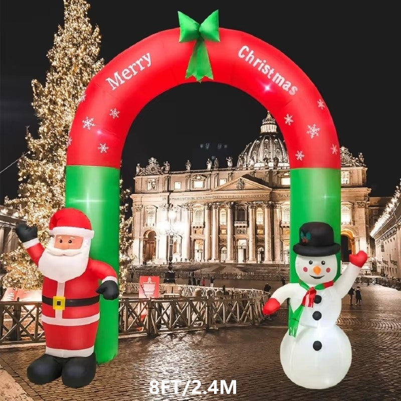 Christmas Inflatable Snowman & Santa - 8FT Giant Outdoor LED Garden Decoration for Holiday Parties, Front Yard Displays, Festive Winter Celebration Decor